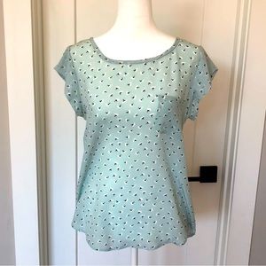 Joie Silk Rancher Top - XS light blue floral